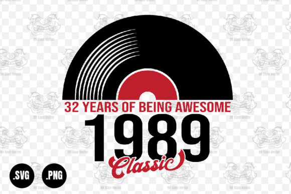 Classic 1989 Vinyl Music, 34 Years Svg